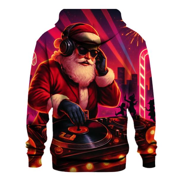 Synthwave Santa DJ hoodies fashion