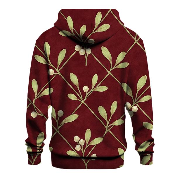 Mistletoe Lattice On Burgundy Background custom hoodies