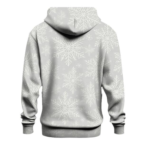 Snowflake Radial On Light Gray Background heavyweight hoodies