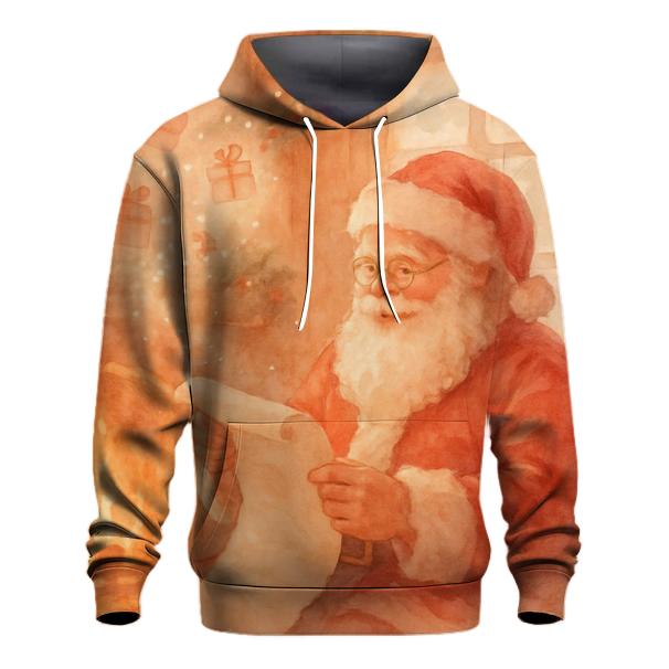 Painterly Hearthside Santa hoodie styles