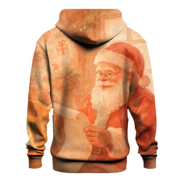 Painterly Hearthside Santa hoodie styles