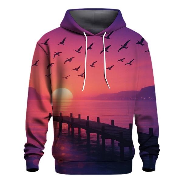 Auroral Pier Silhouette zip-up hoodies