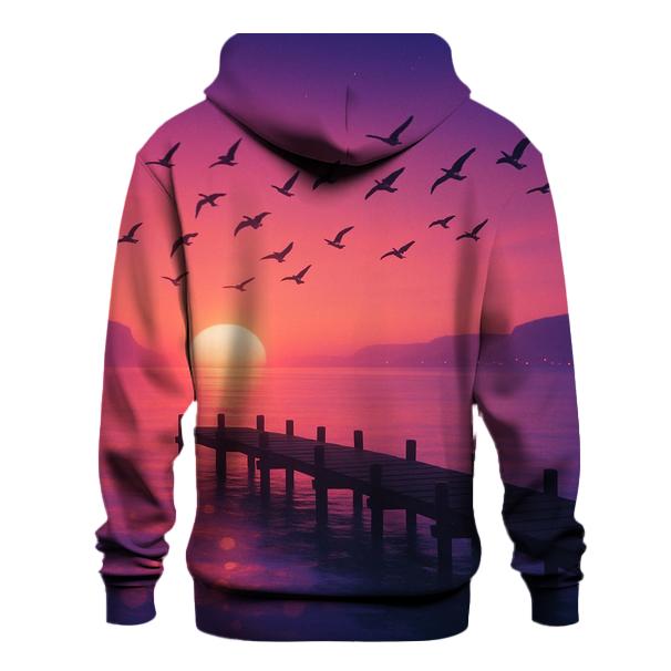 Auroral Pier Silhouette zip-up hoodies