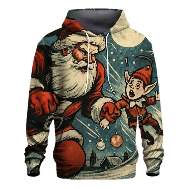 Vintage Comic Rescue Santa lightweight hoodies