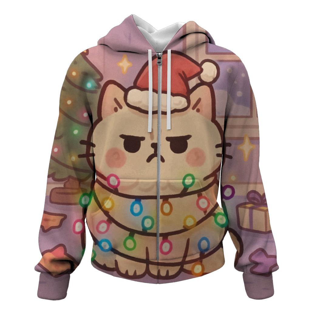 Grumpy Cat In Lights pullover hoodies