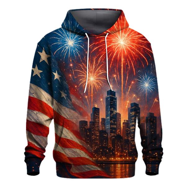Firework Ribbon Skyline graphic hoodies