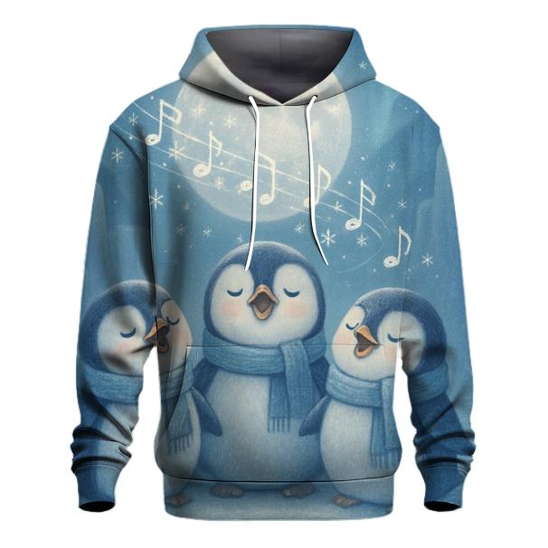 Penguin Carolers By Moonlight zip-up hoodies