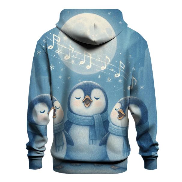 Penguin Carolers By Moonlight zip-up hoodies