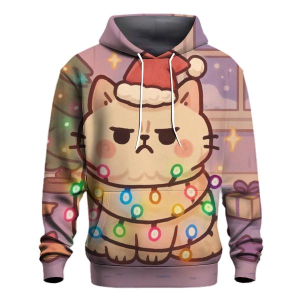 Grumpy Cat In Lights lightweight hoodies