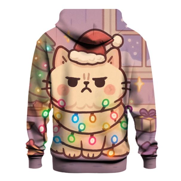 Grumpy Cat In Lights lightweight hoodies