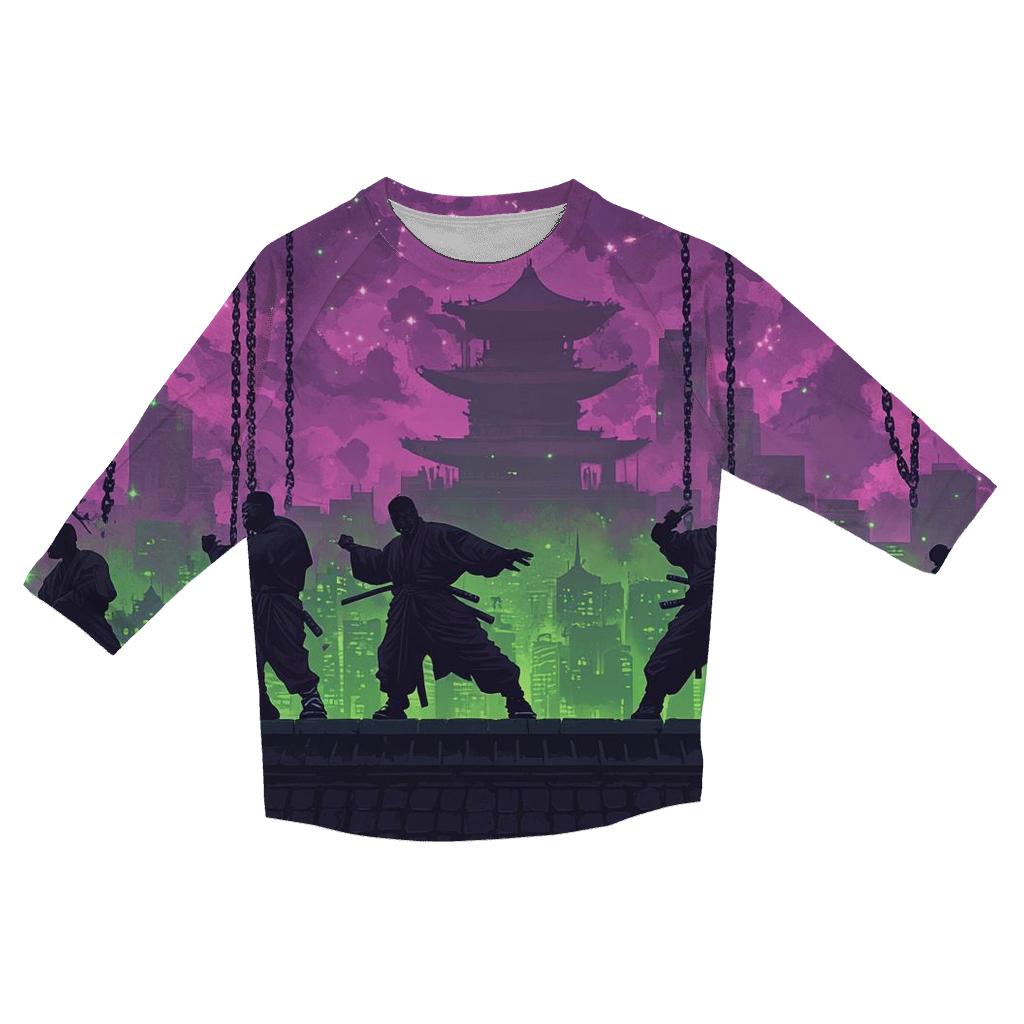 Wu-Tang Shaolin Skyline cotton quarter sleeve shirts