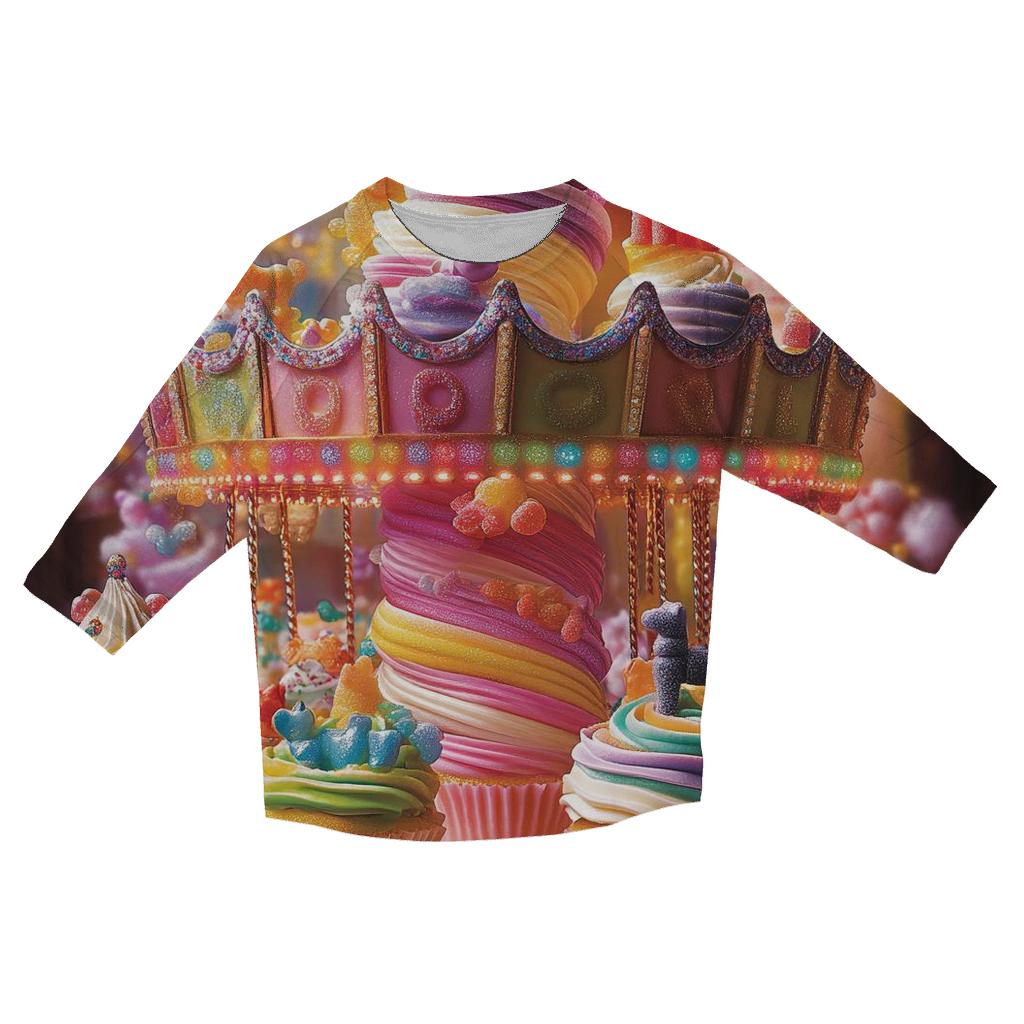 Cupcake Carousel Riot printed three quarter sleeve shirts