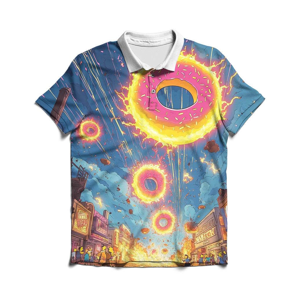Donut Meteor Shower premium cotton polo shirts