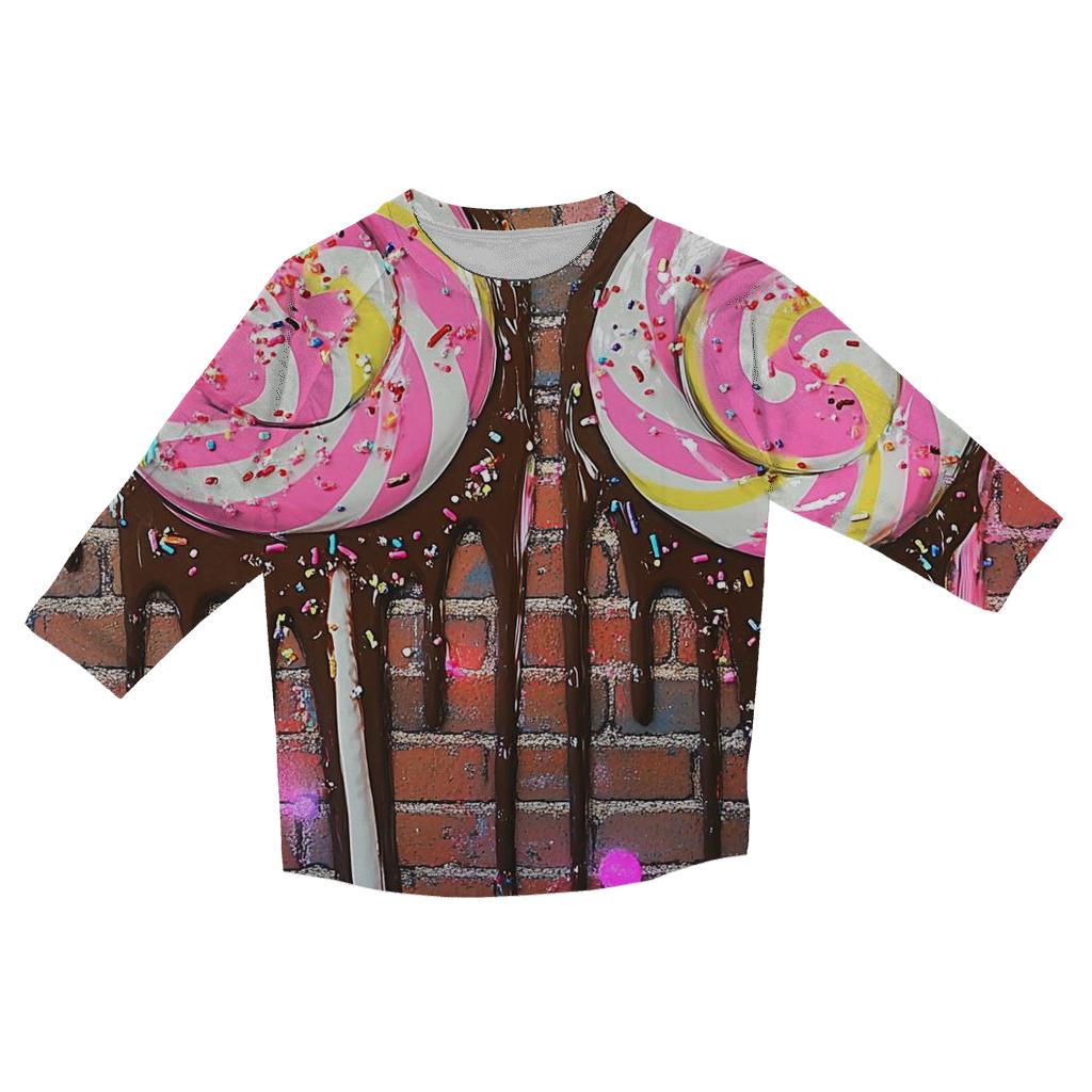 Sprinkle Graffiti Riot designer 3/4 sleeve blouses