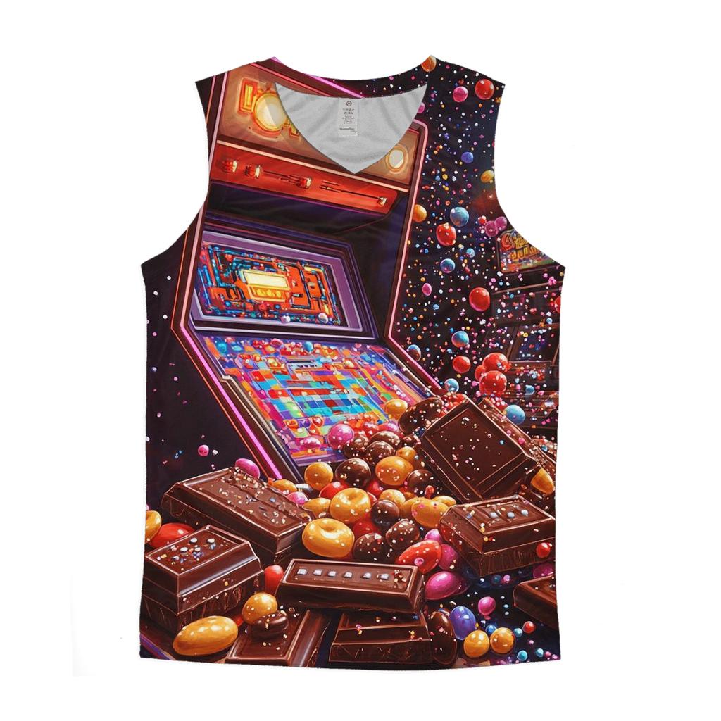 Pixelated Candy Arcade personalized athletic tanks