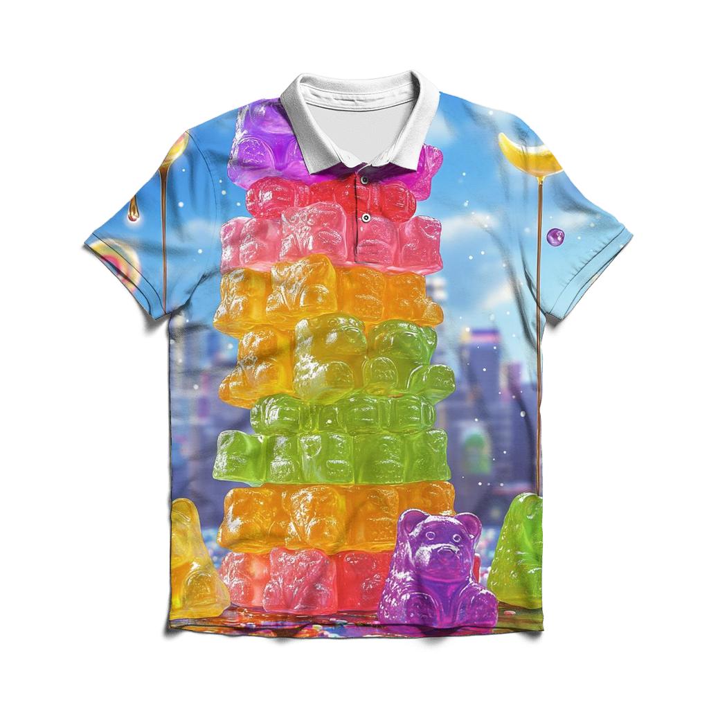 Neon Gummy Skyline casual sports polo shirts