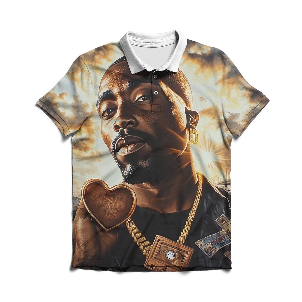 Pacs Poetic Sunset branded logo polo shirts