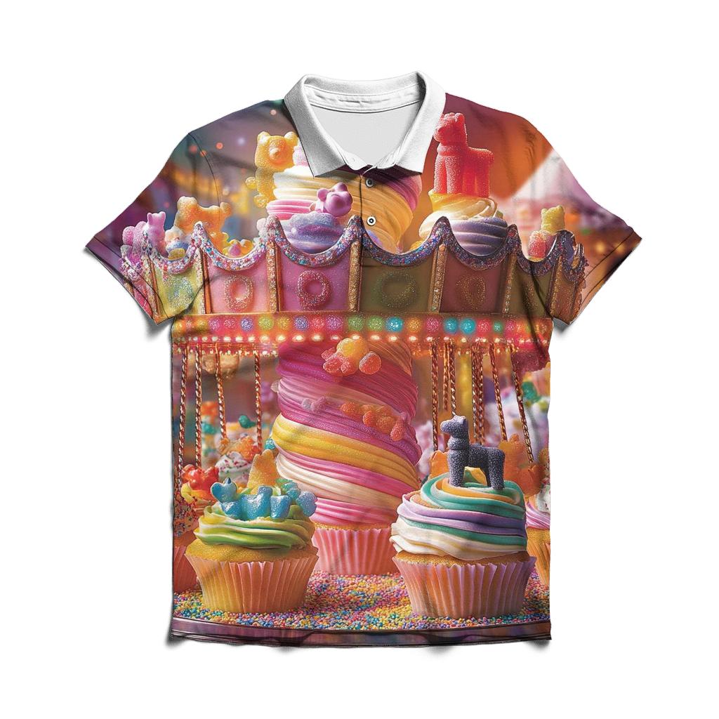 Cupcake Carousel Riot custom polo shirts