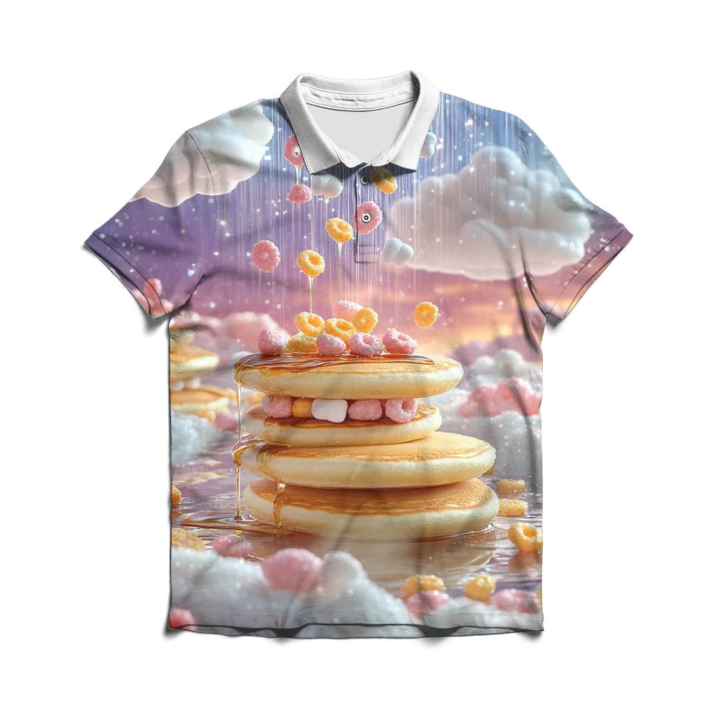 Marshmallow Cloud Breakfast designer slim fit polos