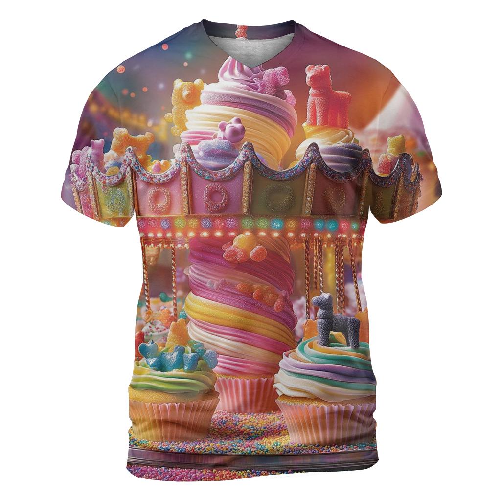 Cupcake Carousel Riot designer pattern shirts