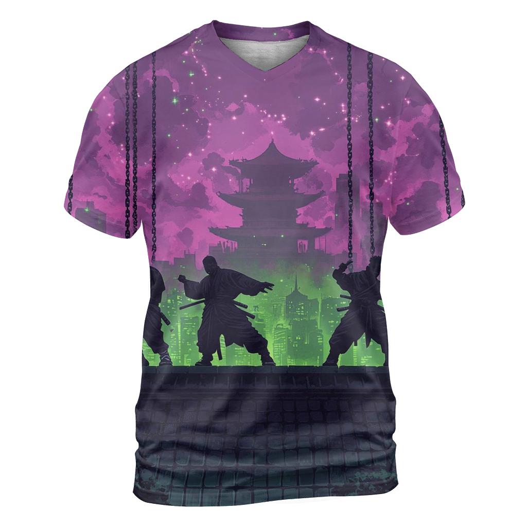 Wu-Tang Shaolin Skyline creative print fashion shirts