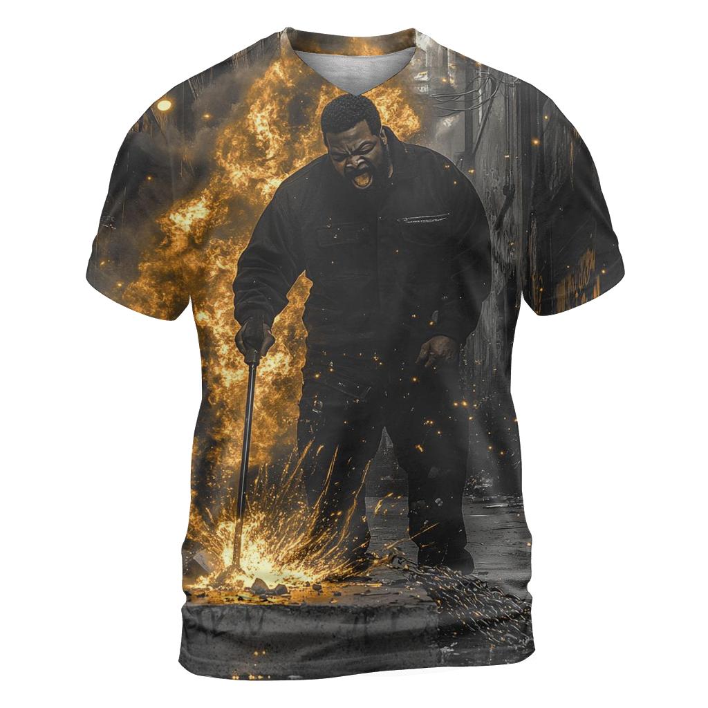 Ice Cube Concrete Thunder artistic all-over print tops