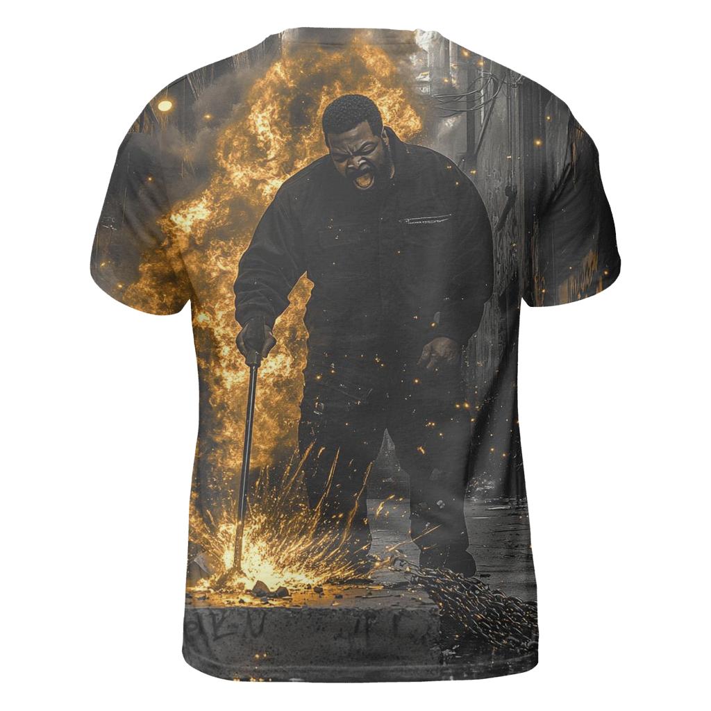 Ice Cube Concrete Thunder artistic all-over print tops