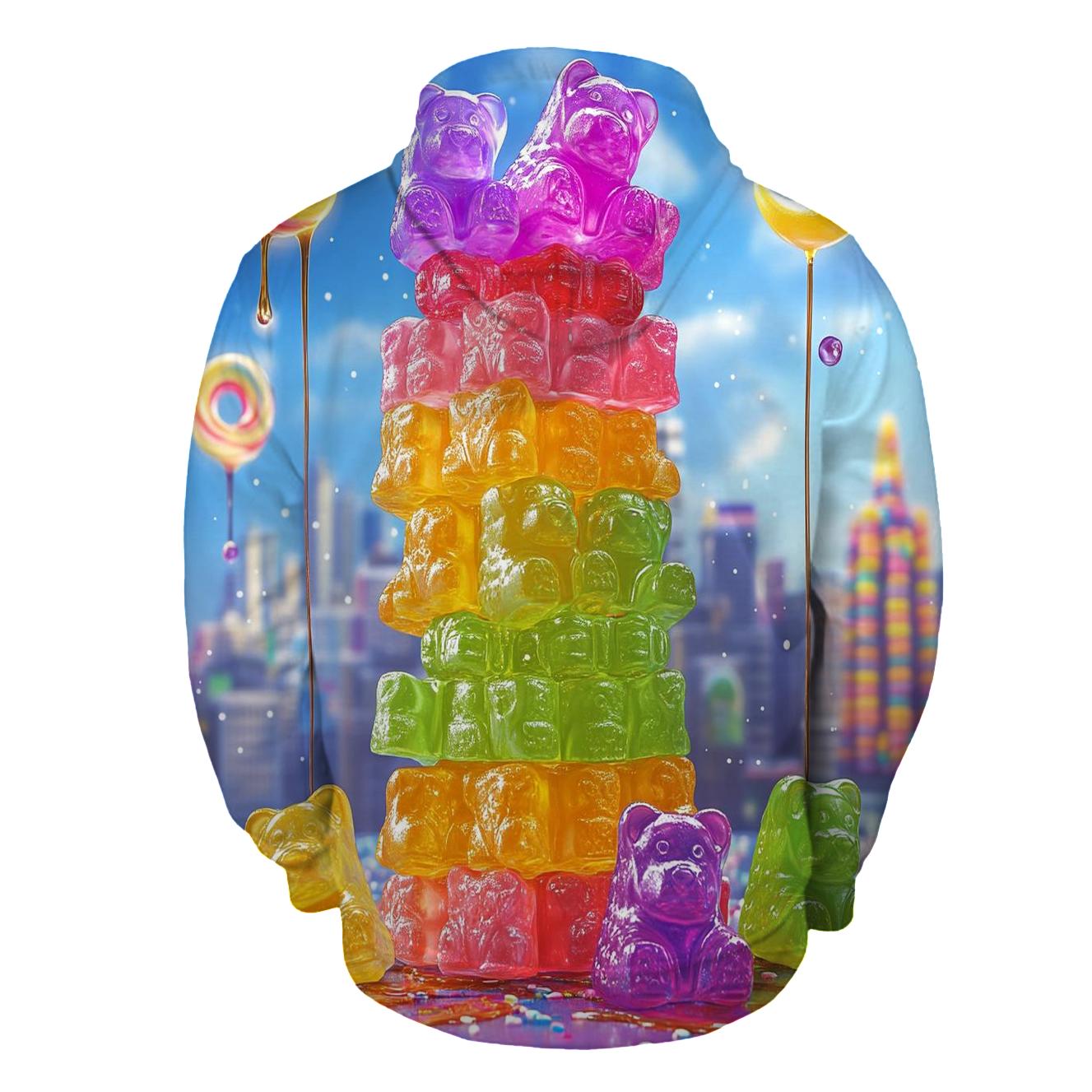 Neon Gummy Skyline pullover hoodies