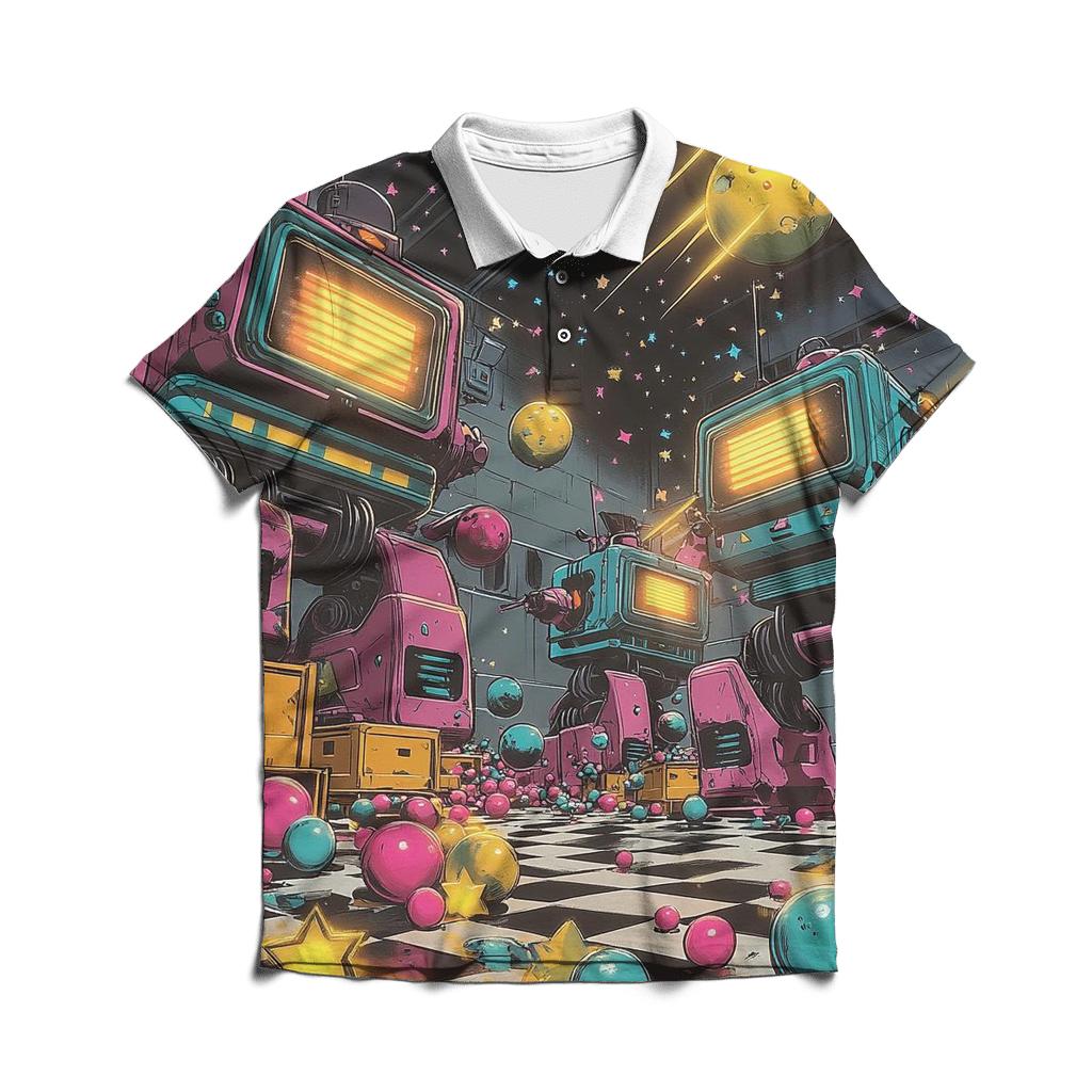 Cosmic Toybox Rumble embroidered polo tops