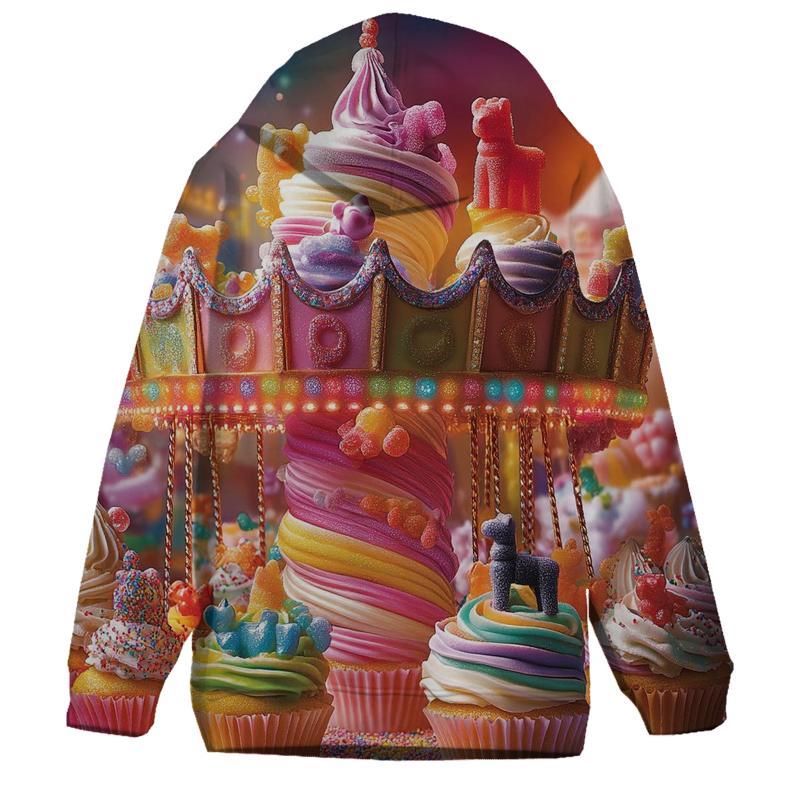 Cupcake Carousel Riot embroidered hoodies