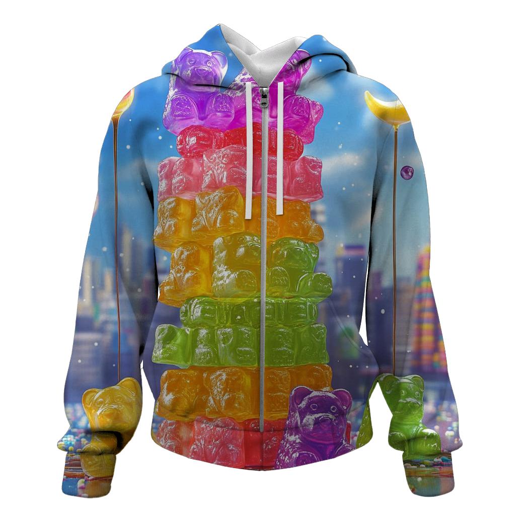 Neon Gummy Skyline custom hoodies