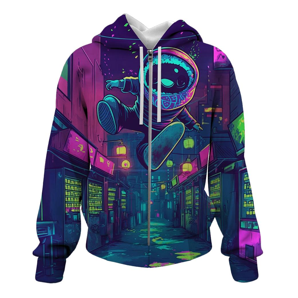 Skateboard Sushi Samurai embroidered hoodies