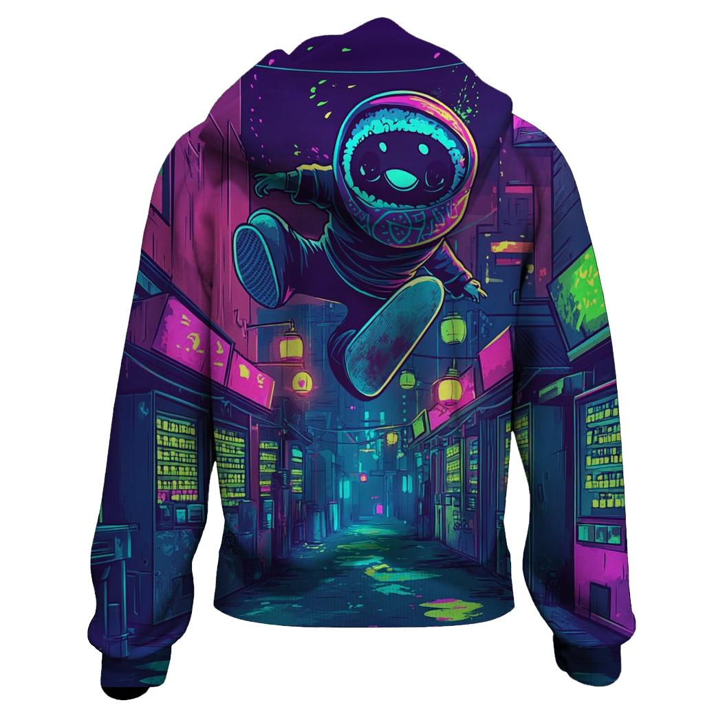 Skateboard Sushi Samurai embroidered hoodies