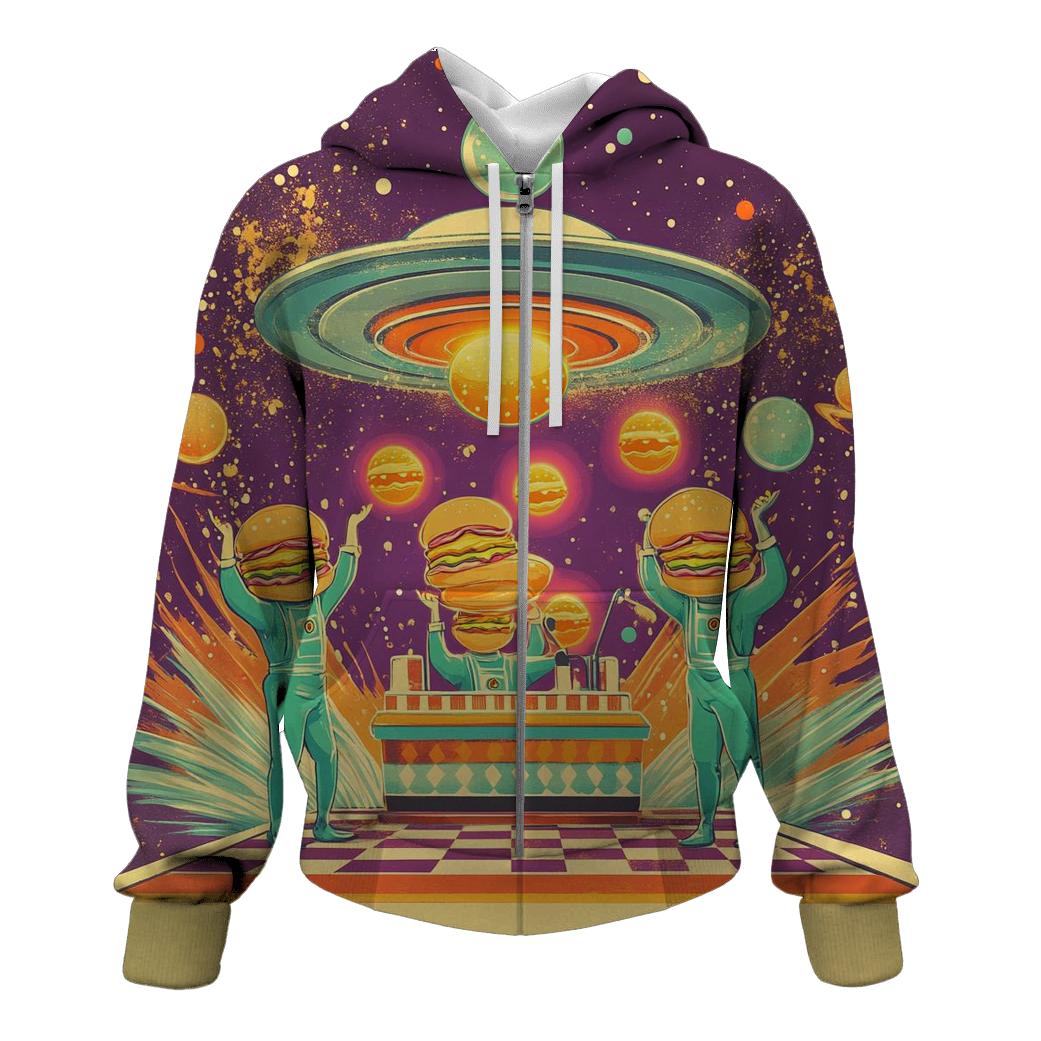 Alien Diner Delivery graphic hoodies