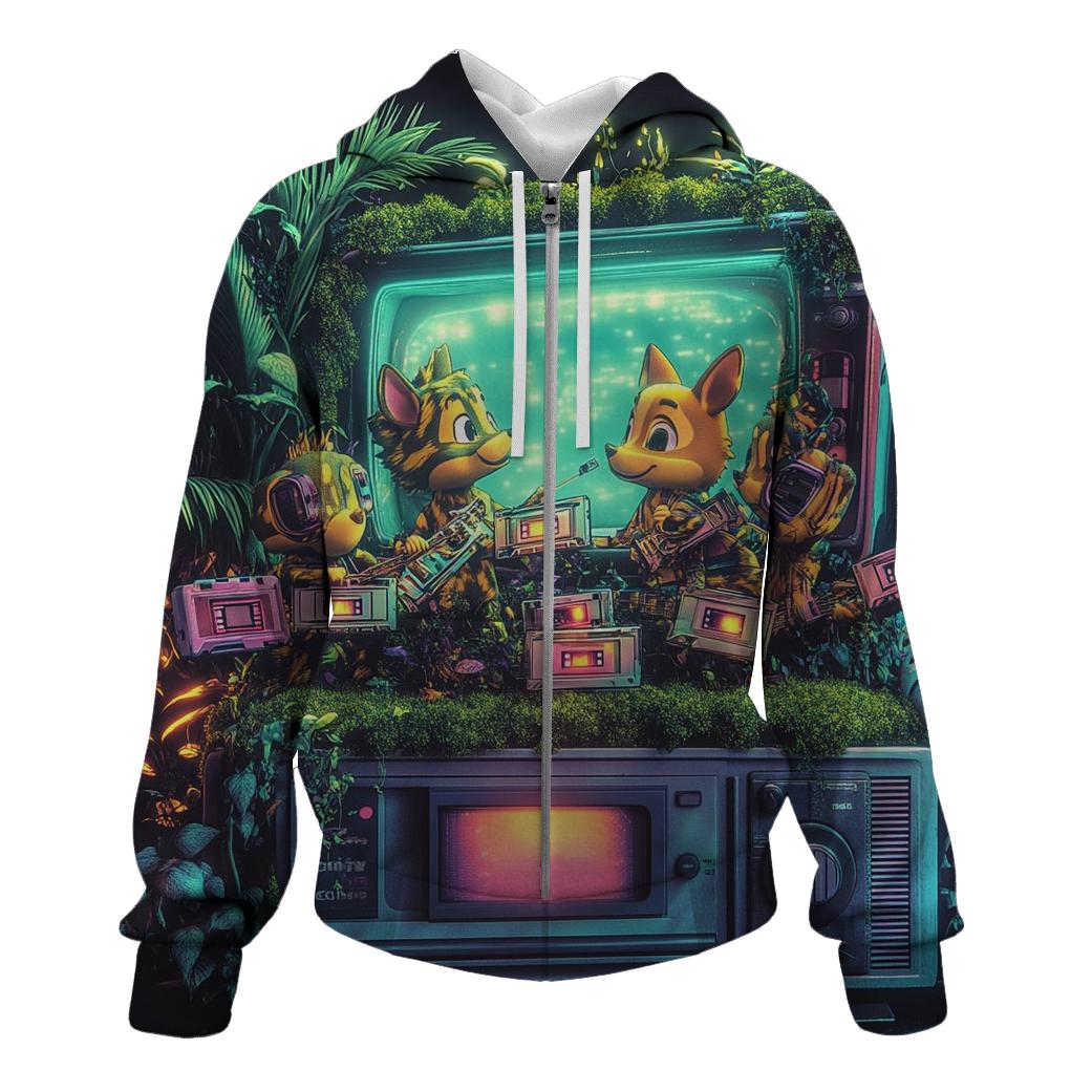 VHS Jungle Jam printed hoodies