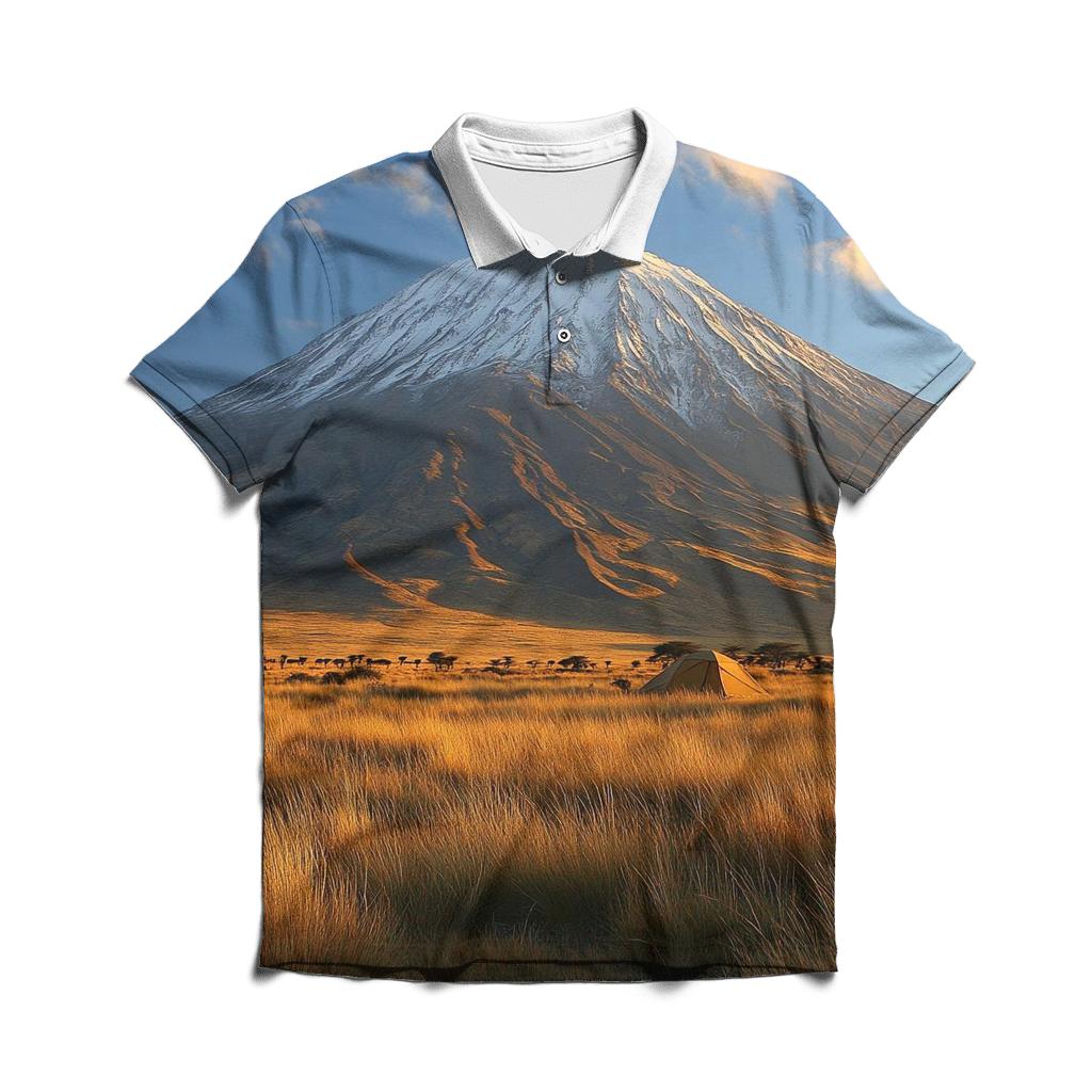Mount Kilimanjaro - Tanzania designer slim fit polos