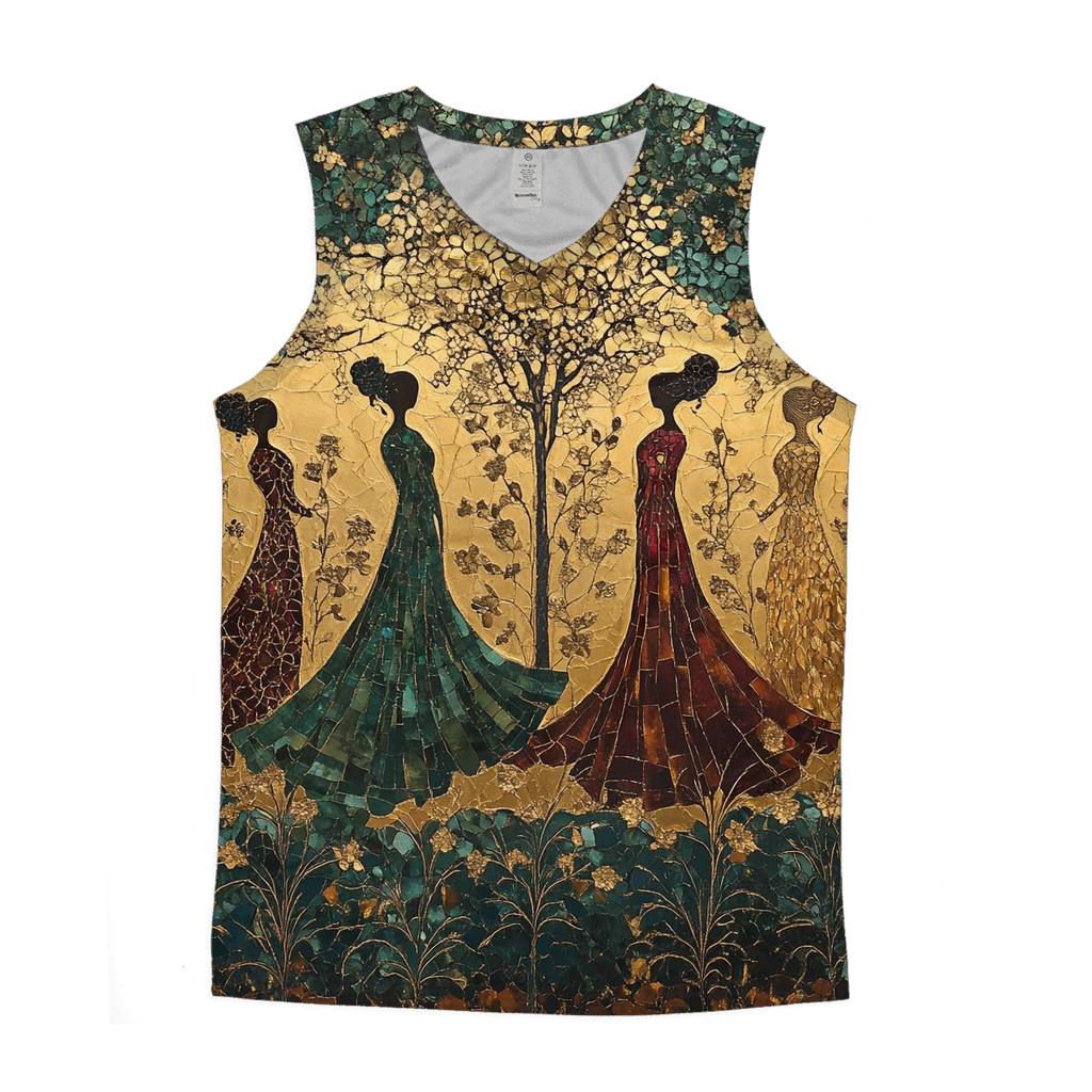 Klimt Inspired Golden Garden casual summer tank tops