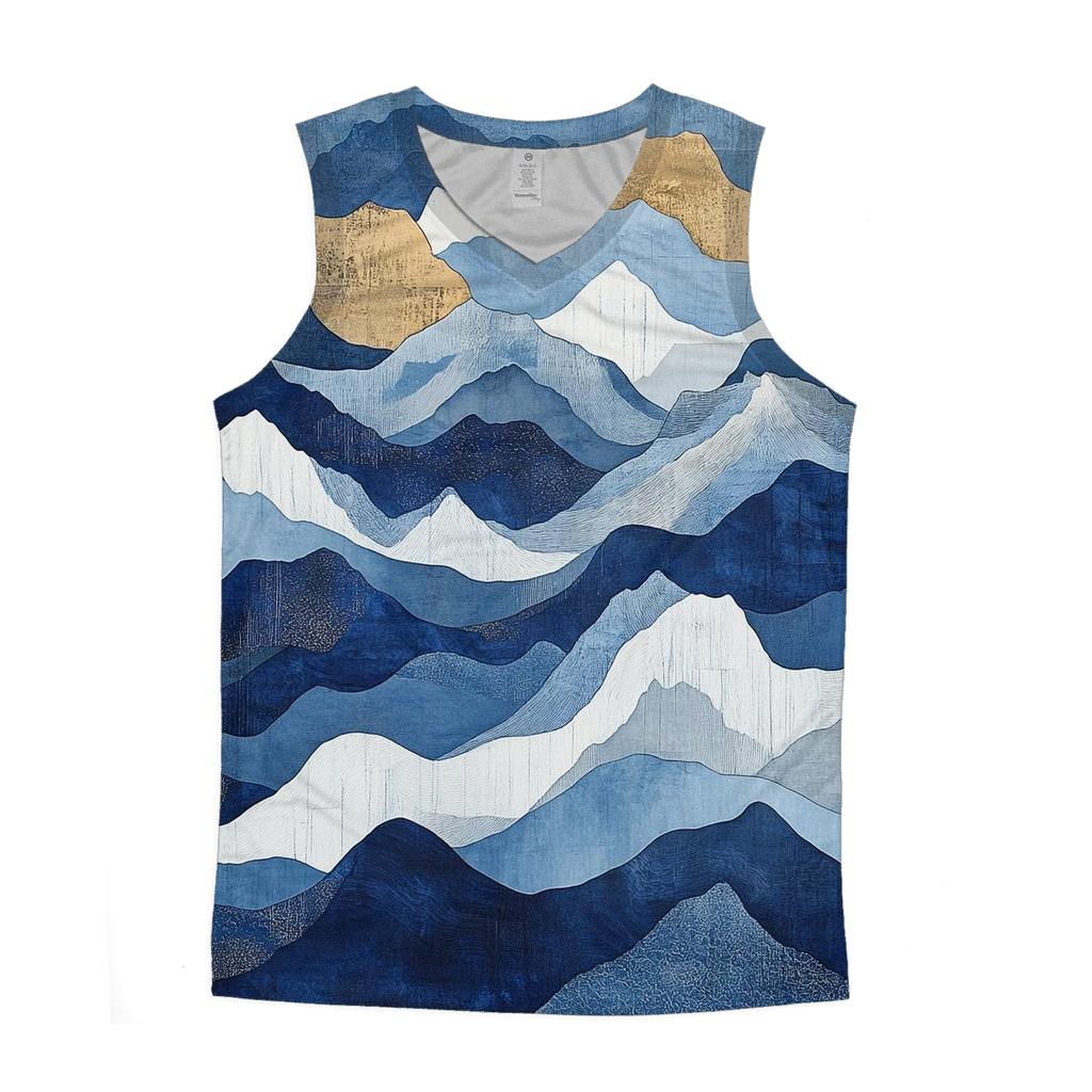 Hokusai Inspired Mountain Storm designer workout tanks