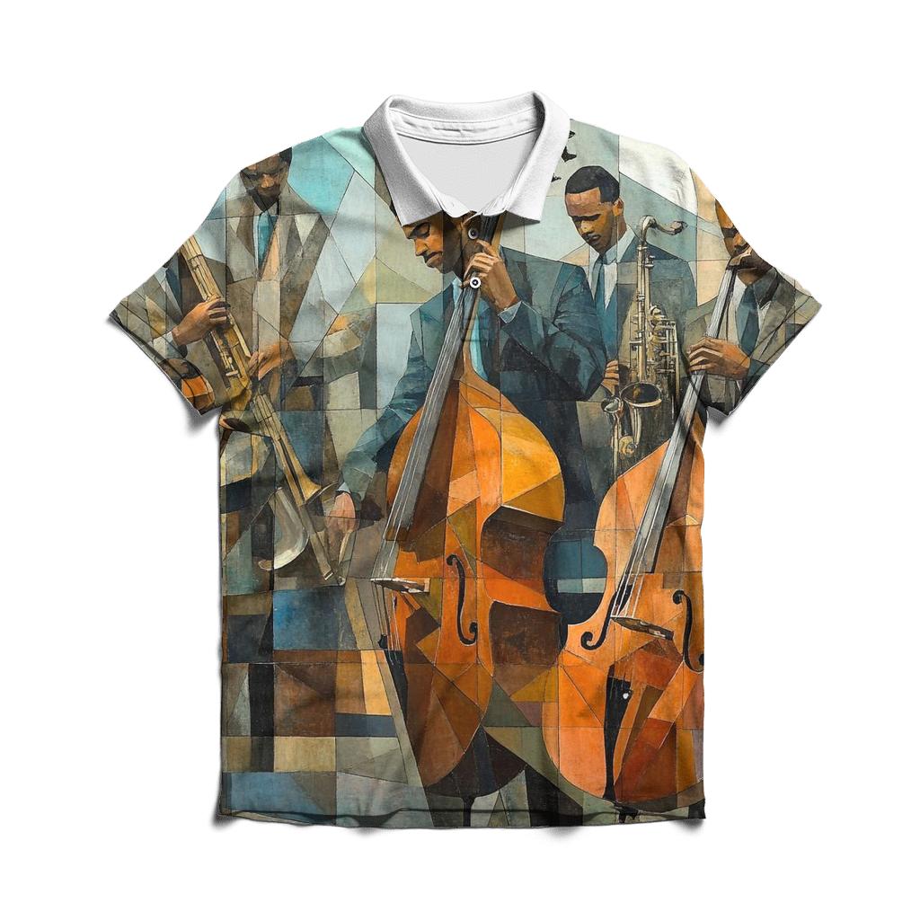 Picasso Inspired Abstract Musicians custom polo shirts
