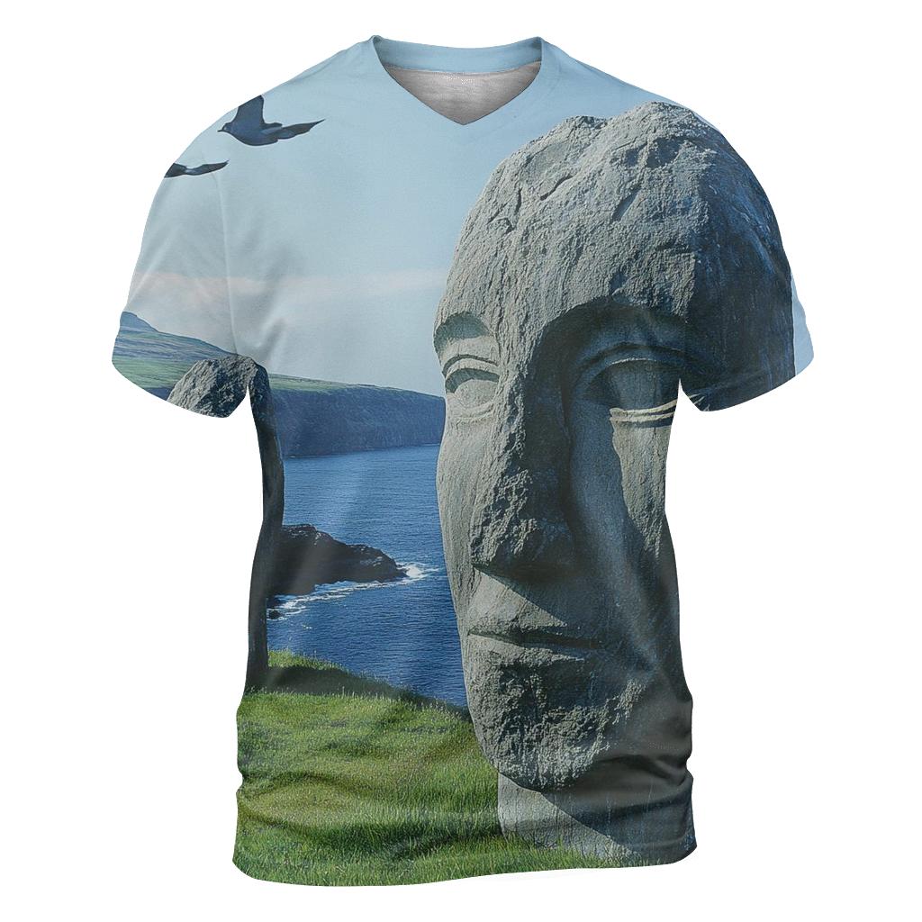 Moai Statues - Easter Island creative print fashion shirts