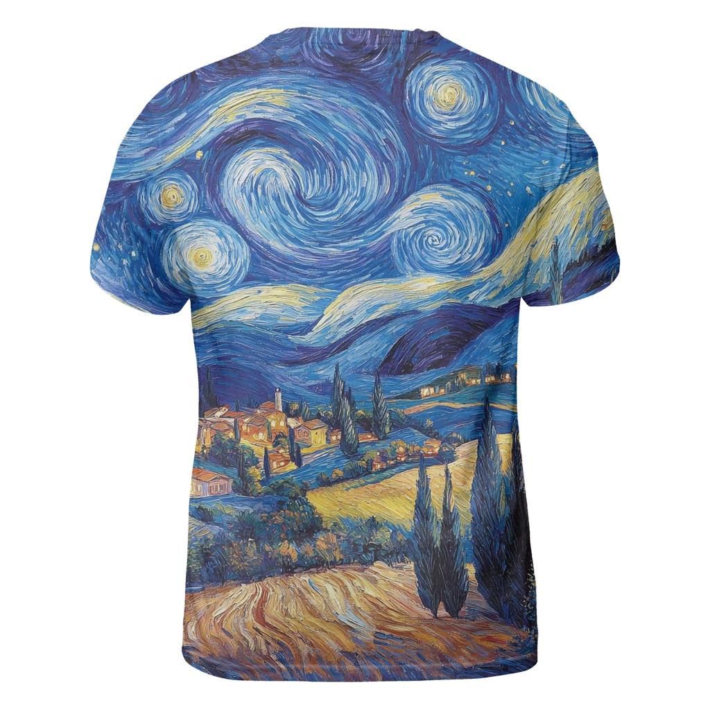 Van Gogh Inspired Starry Countryside custom all-over print shirts