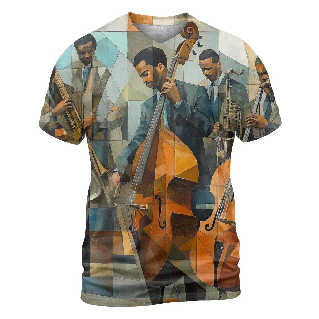 Picasso Inspired Abstract Musicians trendy printed shirt styles
