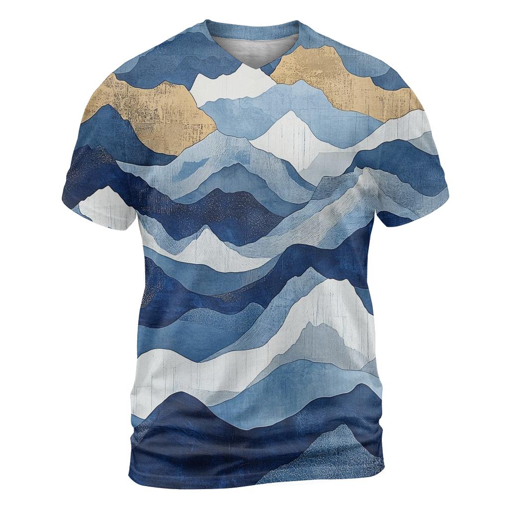 Hokusai Inspired Mountain Storm statement graphic shirts