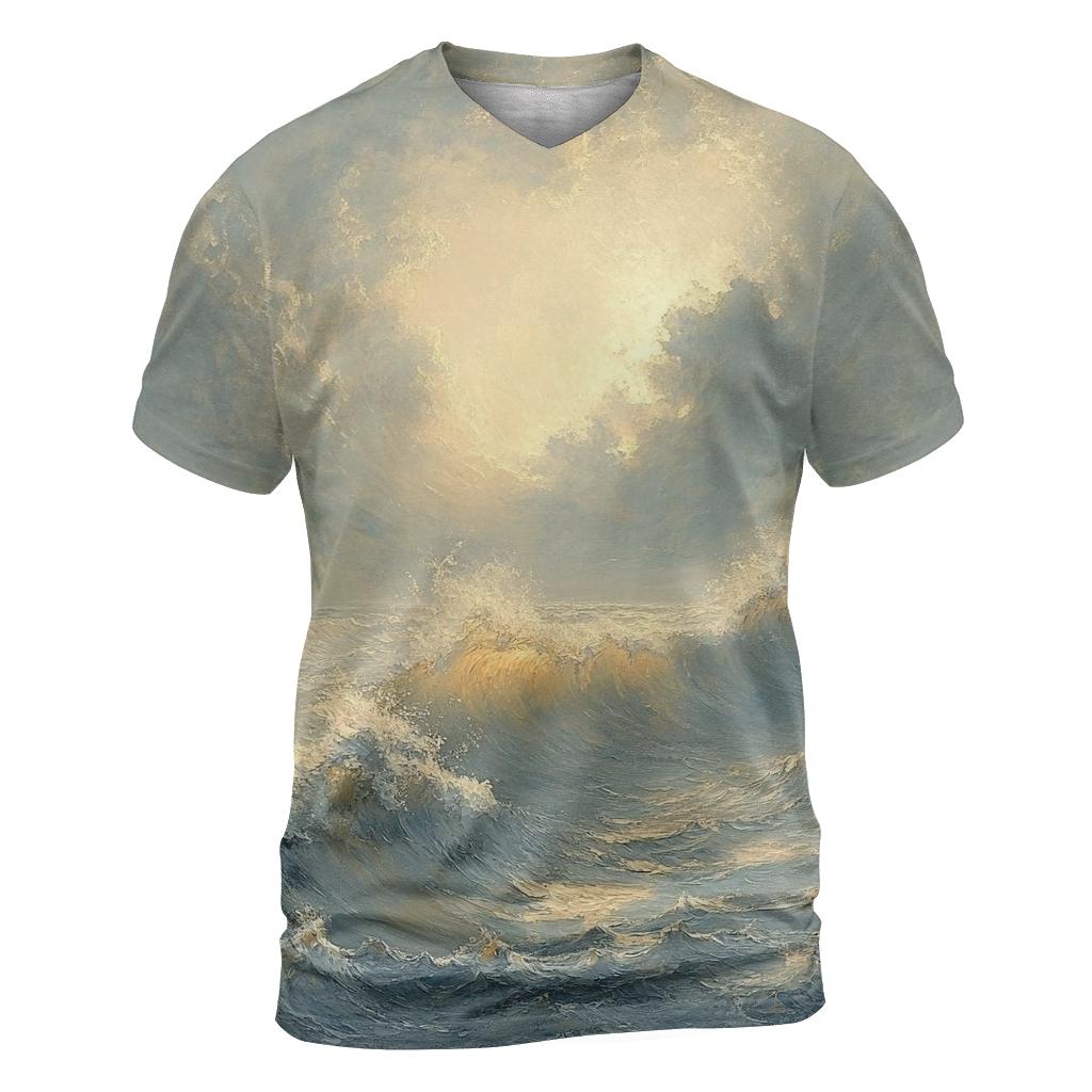 Turner Inspired Storm At Sea trendy printed shirt styles