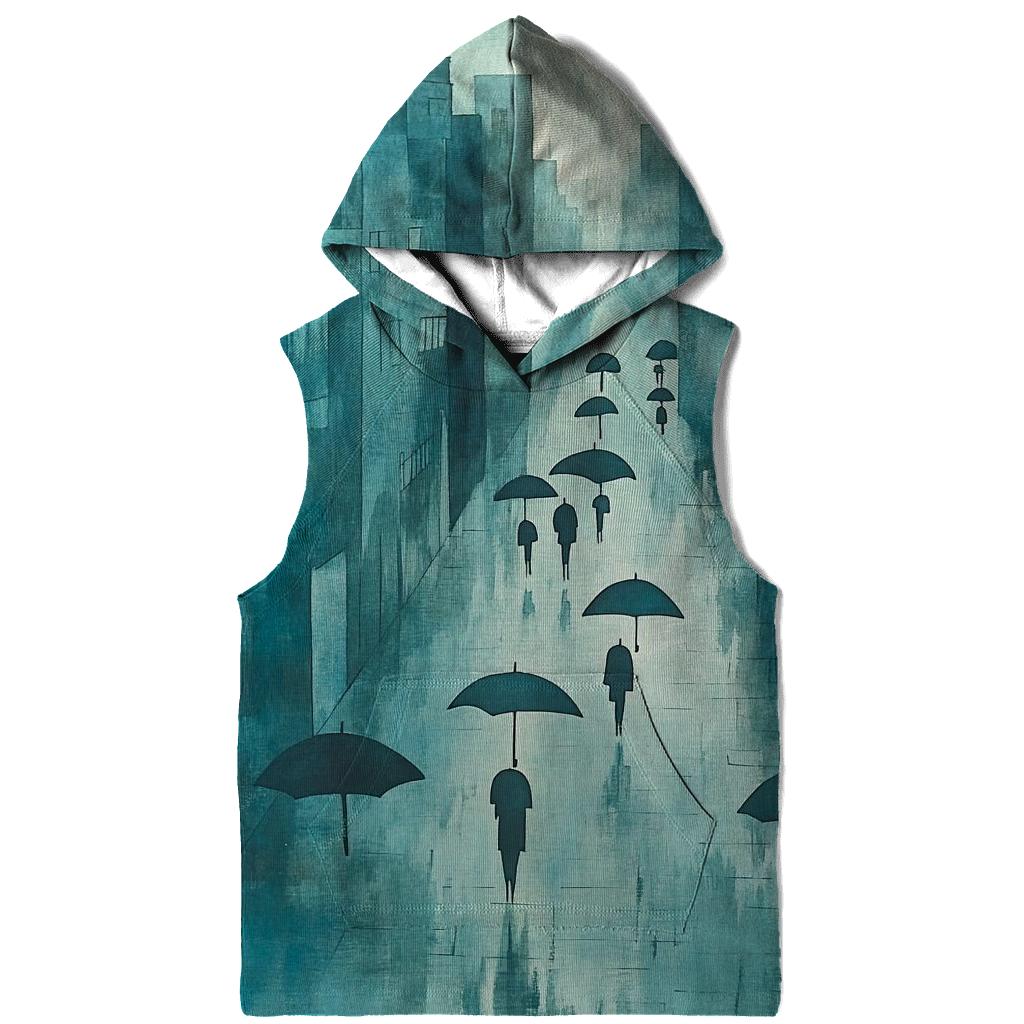 Hiroshige Inspired Rainy City Street pullover hoodies