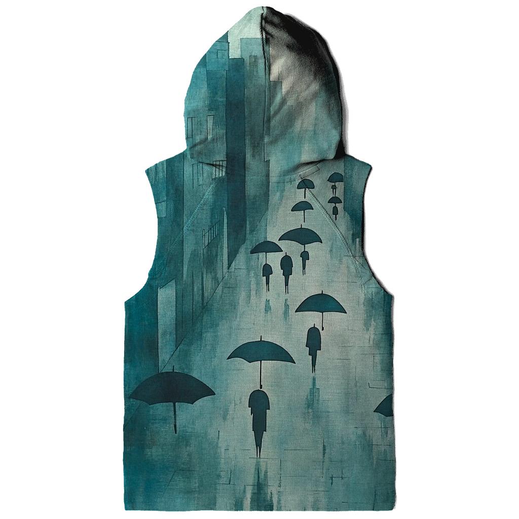 Hiroshige Inspired Rainy City Street pullover hoodies