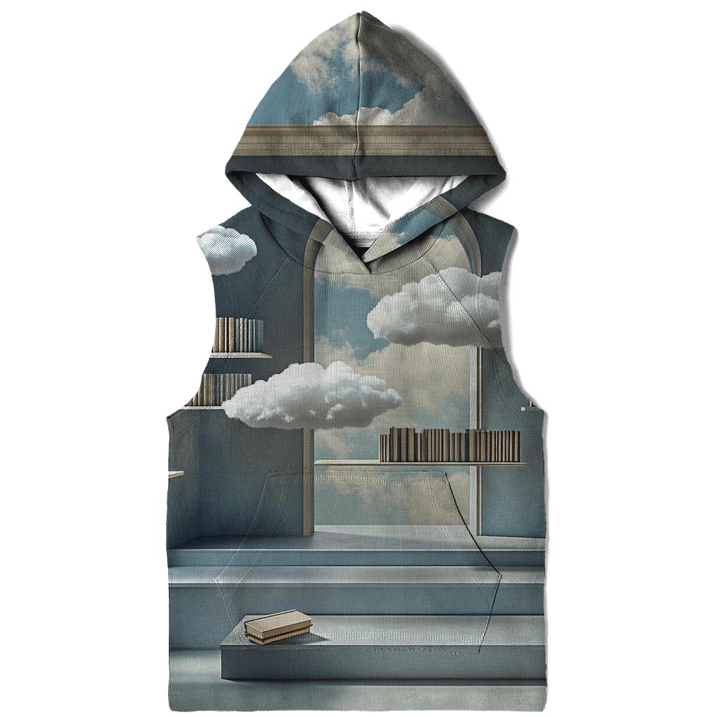 Magritte Inspired Floating Library designer hoodies