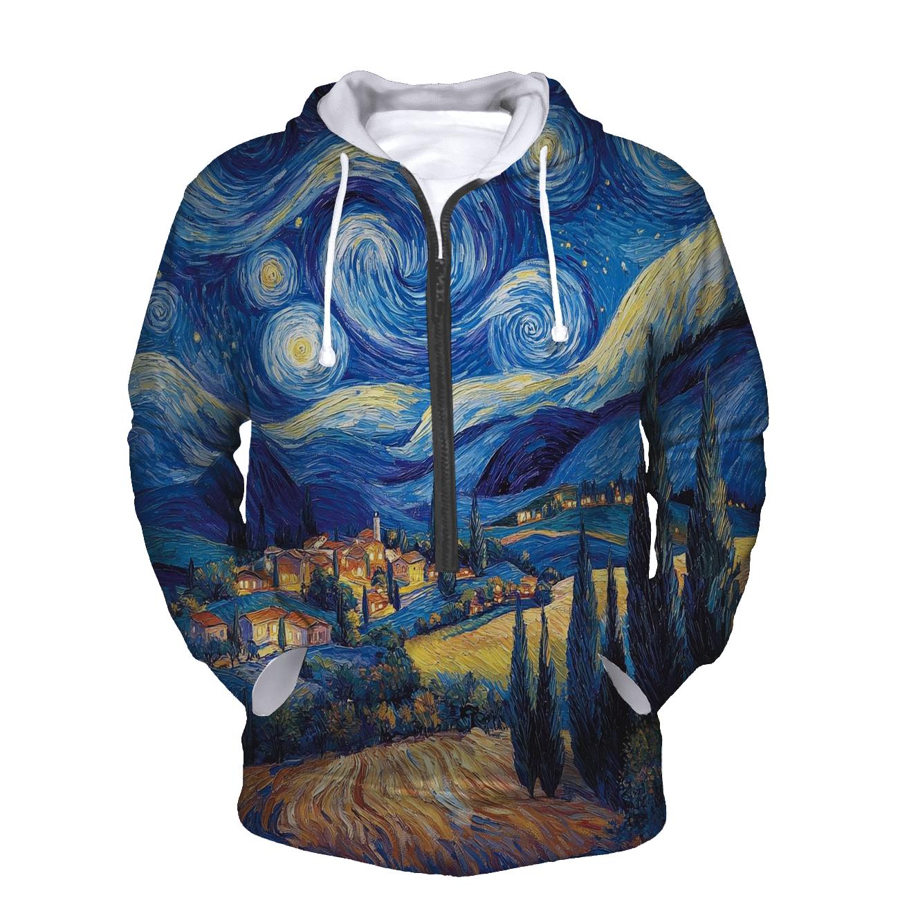 Van Gogh Inspired Starry Countryside hoodies fashion