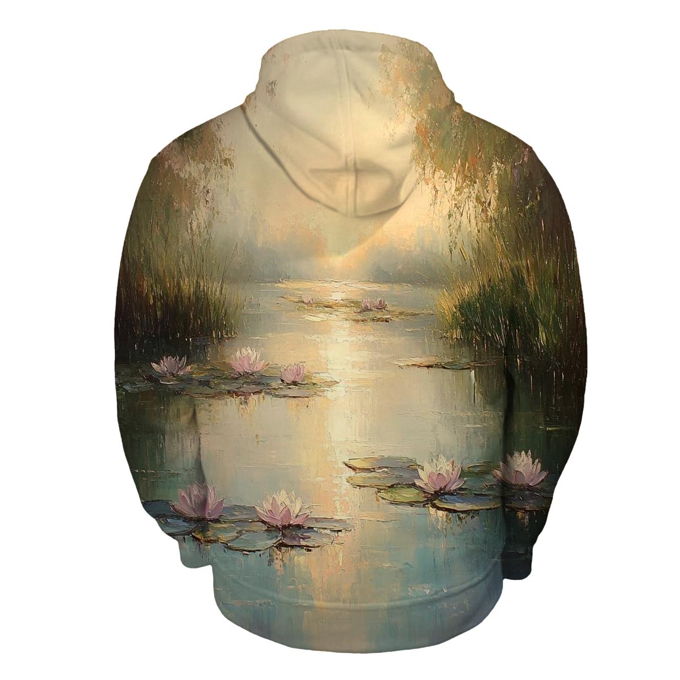 Monet Inspired Water Lilies At Dawn heavyweight hoodies