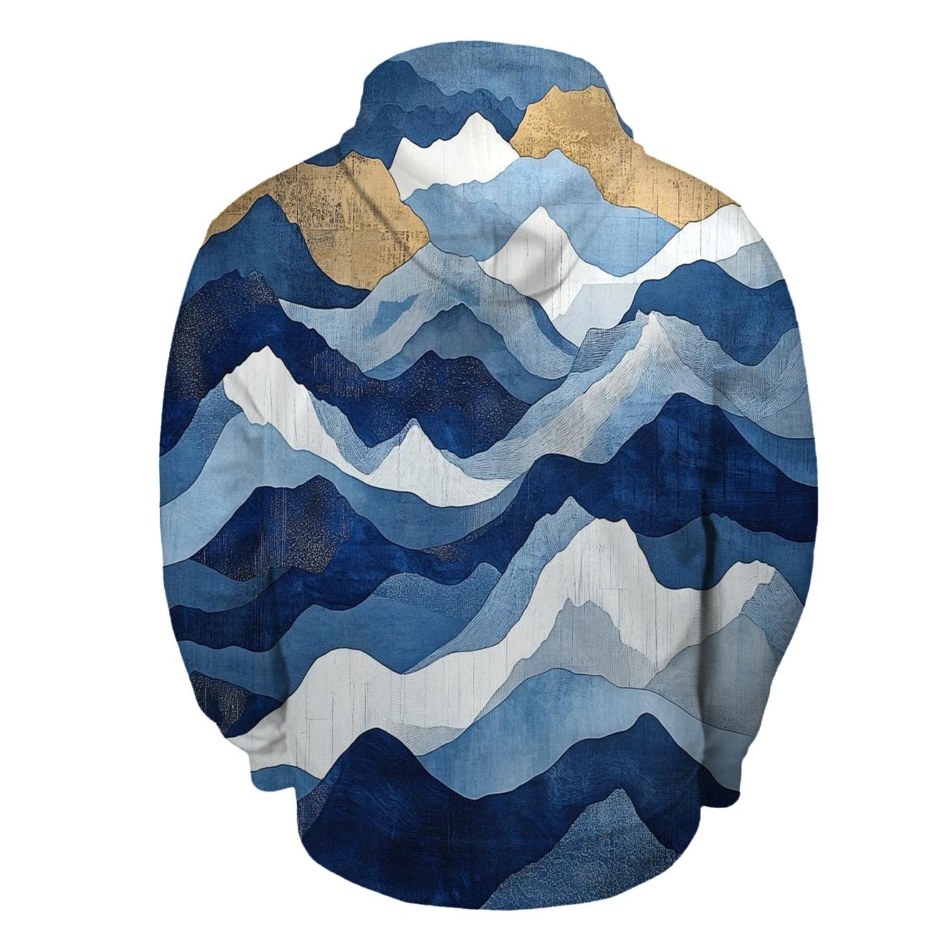 Hokusai Inspired Mountain Storm graphic hoodies